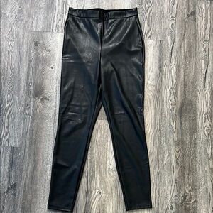 Express Leggings Black Faux Leather Leggings Size Medium Stretchy